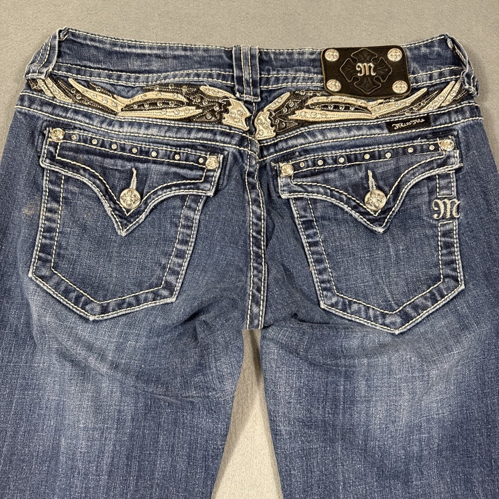 buckle Miss Me bOOT jP5011B6V jeans wOMENS 29 rHINESTONES eMBELISHED wINGS